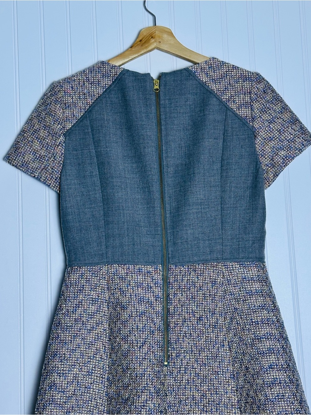 J.Crew Metallic Mixed Tweed Fit & Flare Dress Sz 6 A-line, fit-and-flare Office - Picture 10 of 13